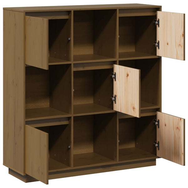 Highboard Honigbraun Kiefer Massivholz 110,5 cm