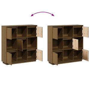 Highboard Honigbraun Kiefer Massivholz 110,5 cm