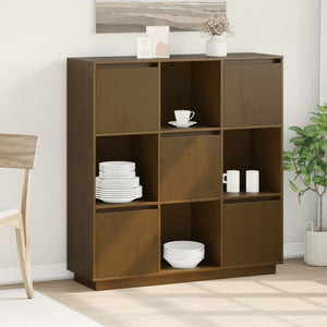 Highboard Honigbraun Kiefer Massivholz 110,5 cm