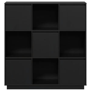 Schwarzes Highboard Kiefer Massivholz 110,5 cm
