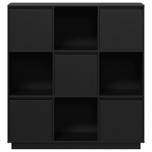 Schwarzes Highboard Kiefer Massivholz 110,5 cm