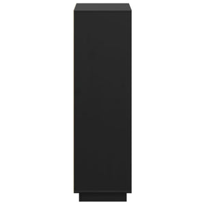 Schwarzes Highboard Kiefer Massivholz 110,5 cm