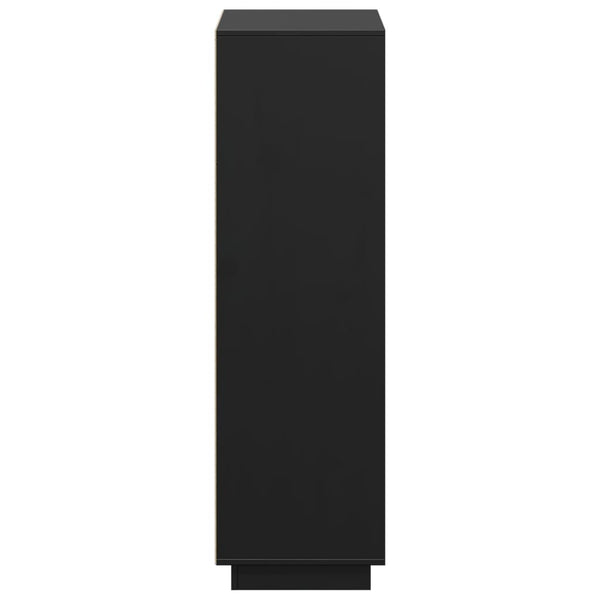 Schwarzes Highboard Kiefer Massivholz 110,5 cm