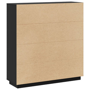 Schwarzes Highboard Kiefer Massivholz 110,5 cm