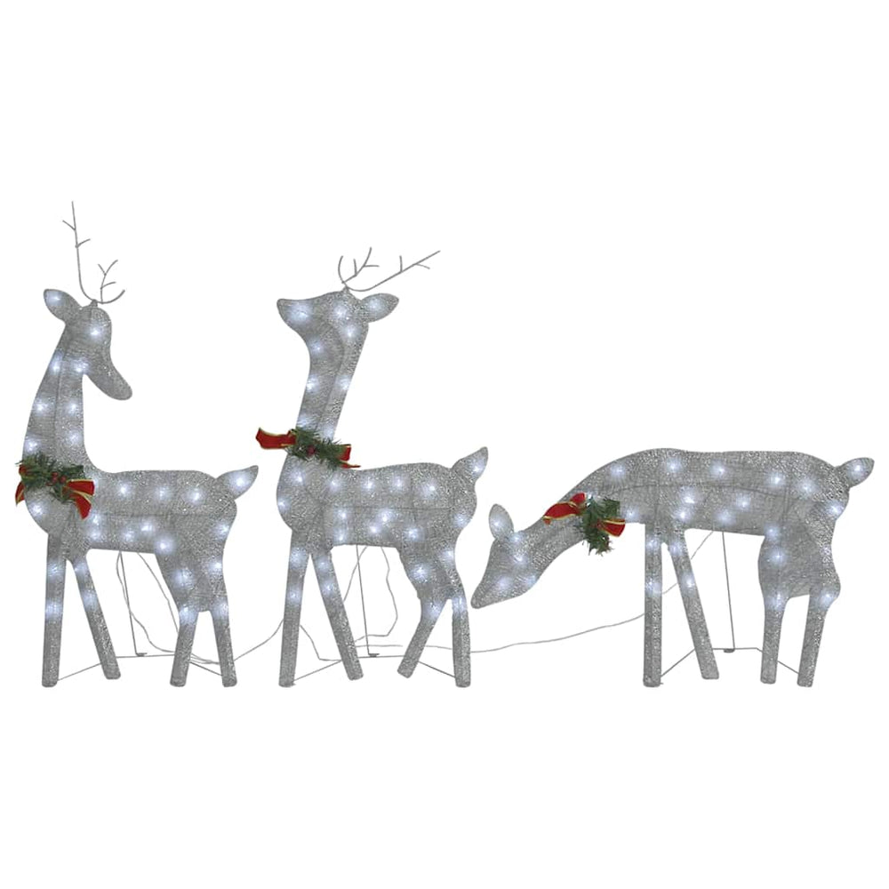 LED Rentier Weihnachtsdeko Silber 270cm