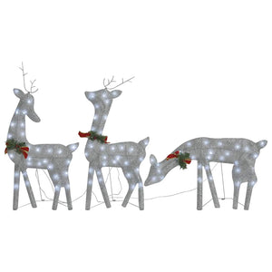 LED Rentier Weihnachtsdeko Silber 270cm