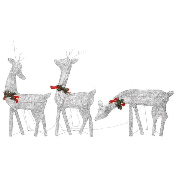 LED Rentier Weihnachtsdeko Silber 270cm