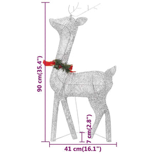 LED Rentier Weihnachtsdeko Silber 270cm