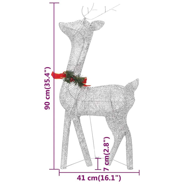 LED Rentier Weihnachtsdeko Silber 270cm