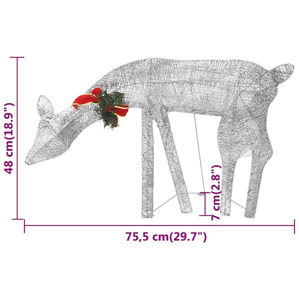 LED Rentier Weihnachtsdeko Silber 270cm