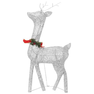 LED Rentier Weihnachtsdeko Silber 270cm