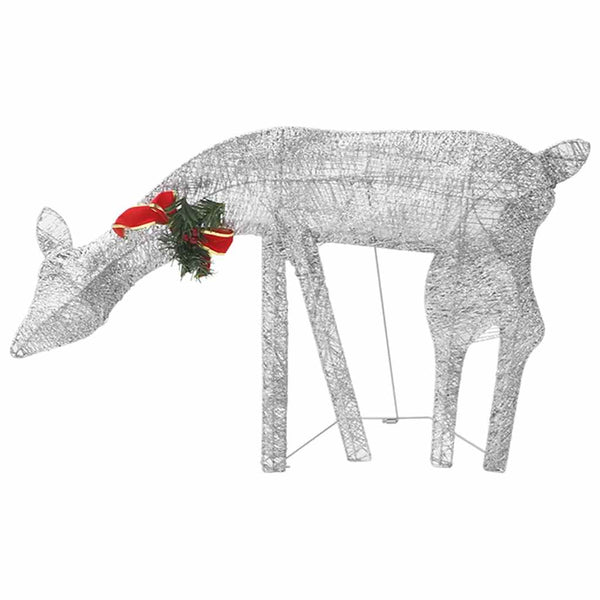 LED Rentier Weihnachtsdeko Silber 270cm