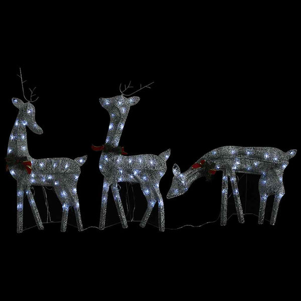 LED Rentier Weihnachtsdeko Silber 270cm