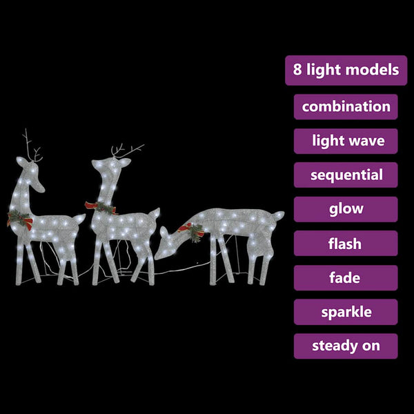 LED Rentier Weihnachtsdeko Silber 270cm
