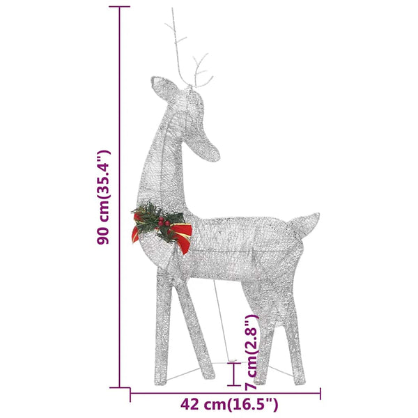 LED Rentier Weihnachtsdeko Silber 270cm