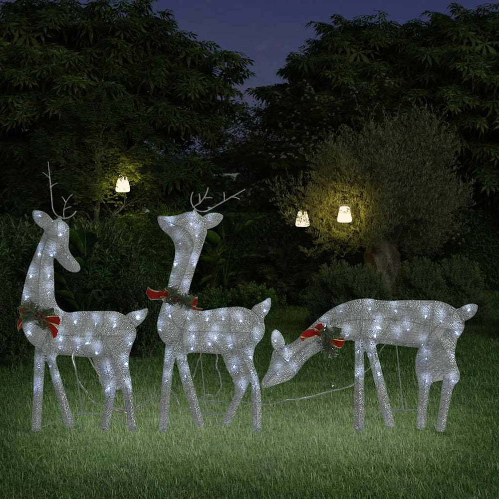 LED Rentier Weihnachtsdeko Silber 270cm