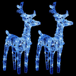 LED Rentiere Blau, 2er Set