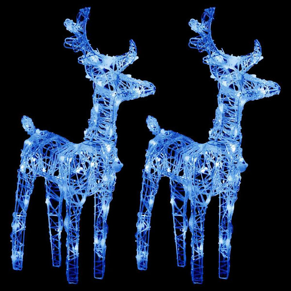 LED Rentiere Blau, 2er Set