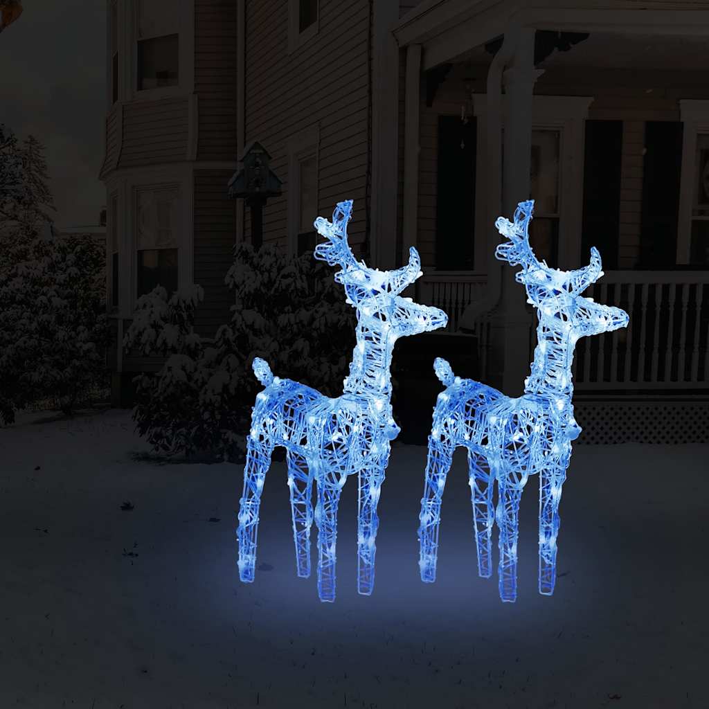 LED Rentiere Blau, 2er Set