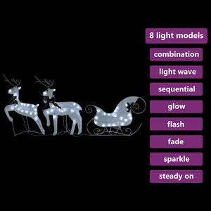 Rentier mit Schlitten Weihnachtsdeko – 60 LEDs