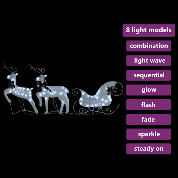 Rentier mit Schlitten Weihnachtsdeko – 60 LEDs