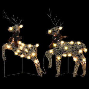 LED Rentiere Gold 40 LEDs - 2er Set