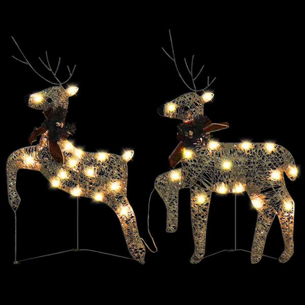 LED Rentiere Gold 40 LEDs - 2er Set