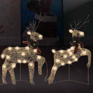 LED Rentiere Gold 40 LEDs - 2er Set