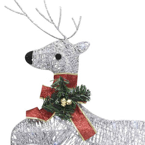 LED Rentiere Silber 2er Set Weihnachtsdeko