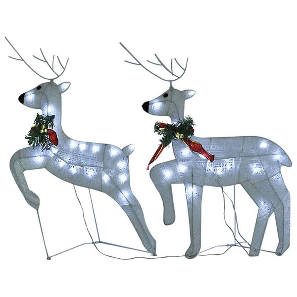 LED Rentiere 2er Set, Weiß, 40 LEDs