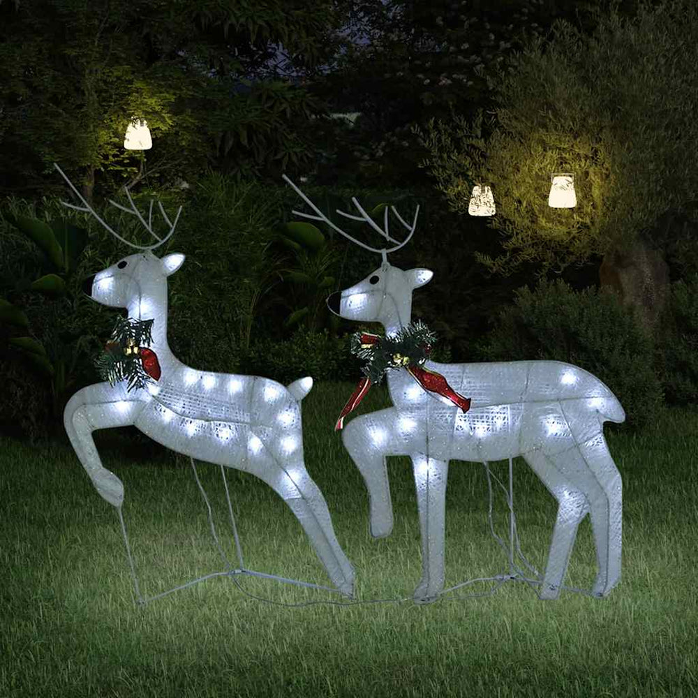 LED Rentiere 2er Set, Weiß, 40 LEDs