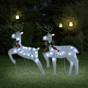 LED Rentiere 2er Set, Weiß, 40 LEDs