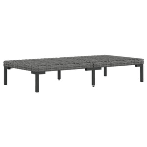 6-tlg. Garten-Lounge-Set mit Kissen Poly Rattan Dunkelgrau