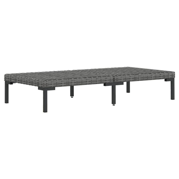 4-tlg. Garten-Lounge-Set mit Kissen Poly Rattan Dunkelgrau