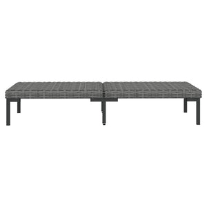 4-tlg. Garten-Lounge-Set mit Kissen Poly Rattan Dunkelgrau