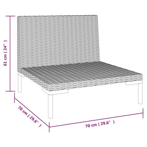 8-tlg. Garten-Lounge-Set mit Kissen Poly Rattan Dunkelgrau