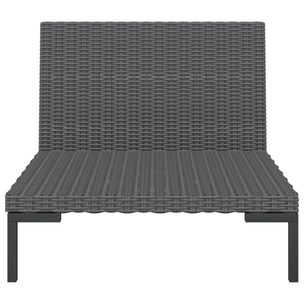 8-tlg. Garten-Lounge-Set mit Kissen Poly Rattan Dunkelgrau