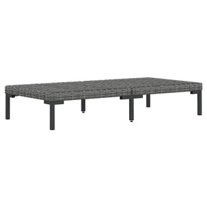 6-tlg. Garten-Lounge-Set mit Kissen Poly Rattan Dunkelgrau