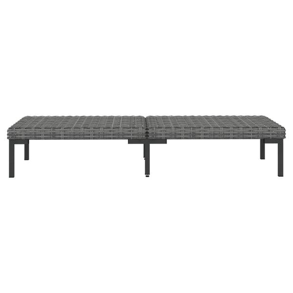 8-tlg. Garten-Lounge-Set mit Kissen Poly Rattan Dunkelgrau