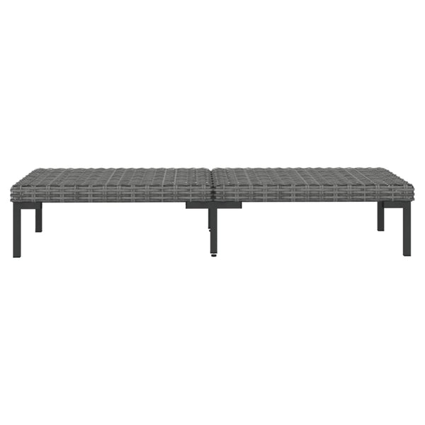 8-tlg. Garten-Lounge-Set mit Kissen Poly Rattan Dunkelgrau