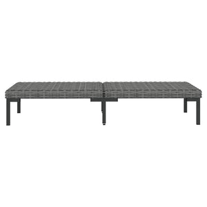 10-tlg. Garten-Lounge-Set mit Kissen Poly Rattan Dunkelgrau