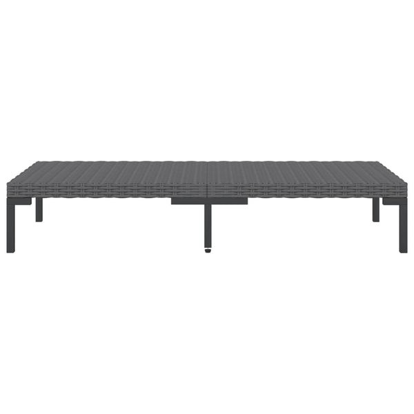 11-tlg. Garten-Lounge-Set mit Kissen Poly Rattan Dunkelgrau