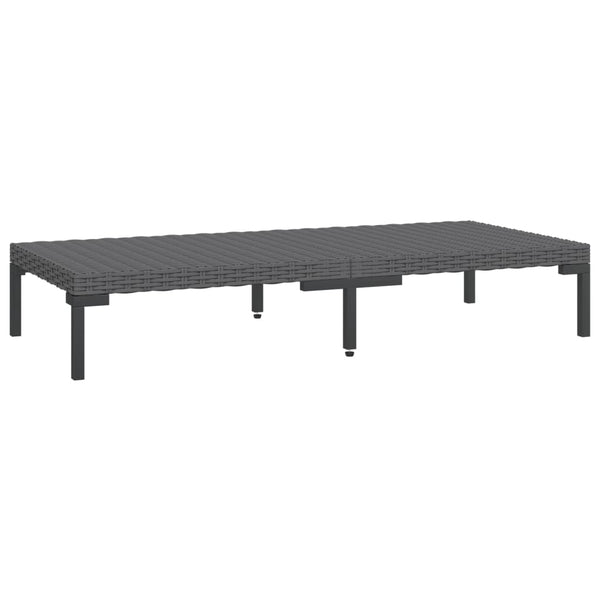 8-tlg. Garten-Lounge-Set mit Kissen Poly Rattan Dunkelgrau