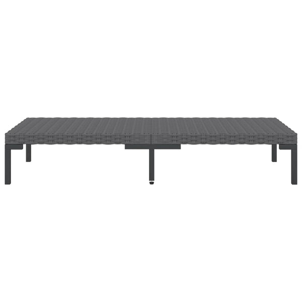 8-tlg. Garten-Lounge-Set mit Kissen Poly Rattan Dunkelgrau