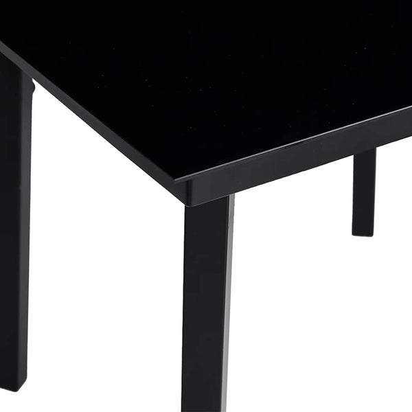 Garten-Esstisch Schwarz 200x100x74 cm Stahl und Glas
