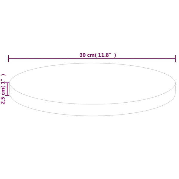 Runde Tischplatte Eiche Massivholz Ø30cm