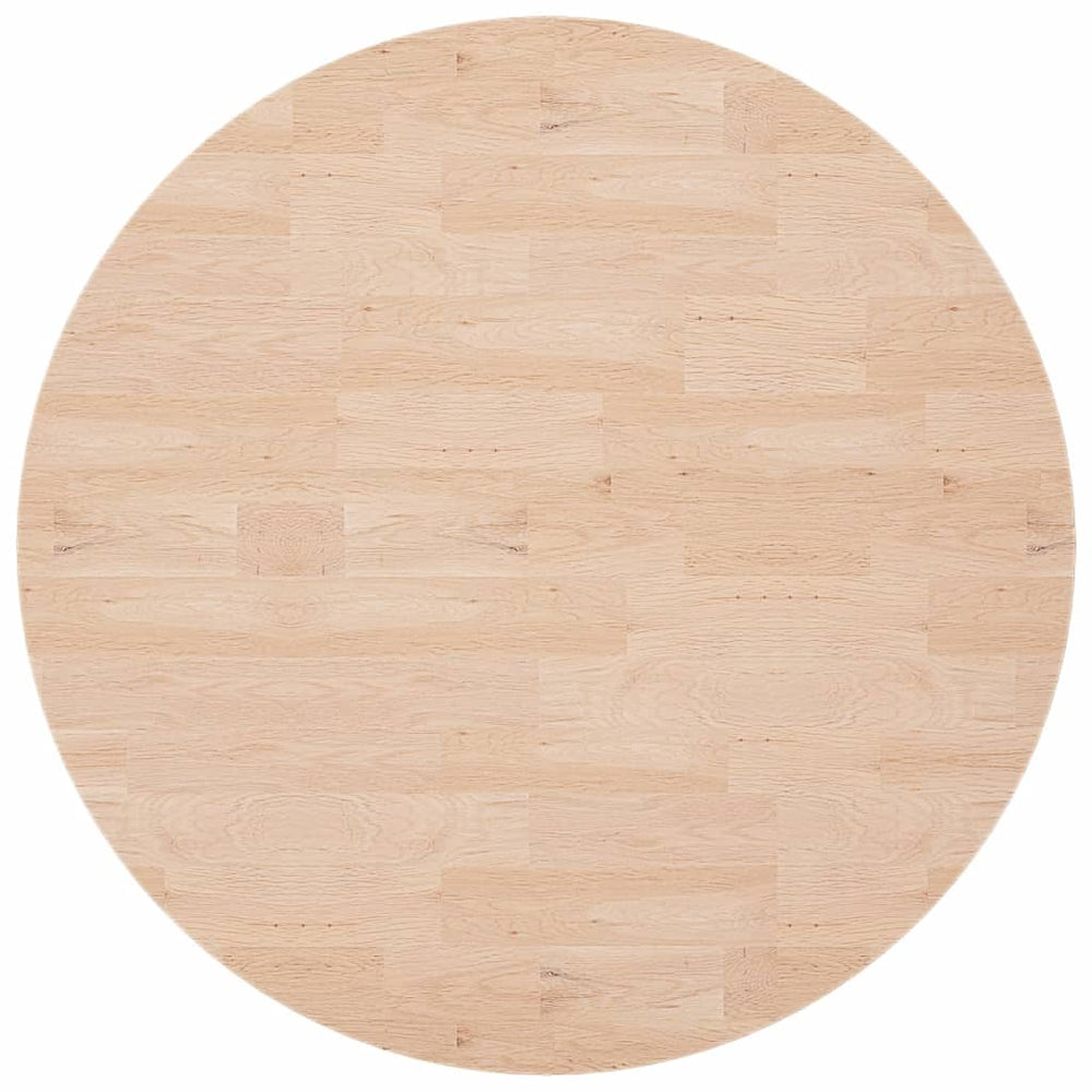 vidaXL Plateau de table rond Ø90x2,5 cm Bois de chêne massif non traité