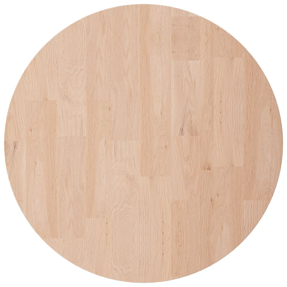 vidaXL Plateau de table rond Ø50x4 cm Bois de chêne massif non traité