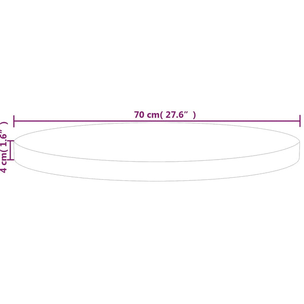 Runde Tischplatte Eiche Massivholz Ø70cm