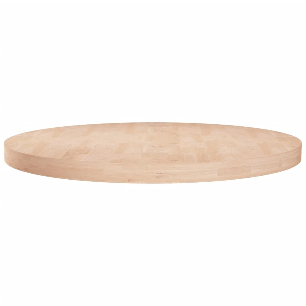 vidaXL Plateau de table rond Ø80x4 cm en chêne massif non traité